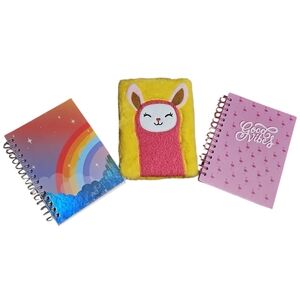 Colorful Notebooks Set - Rainbow, Llama, Flamingo, All Brand New
